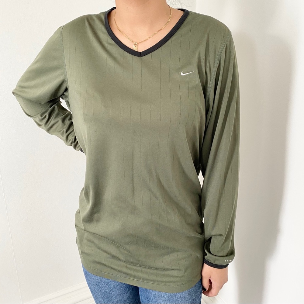 Vintage Y2K Nike Long Sleeve V Neck